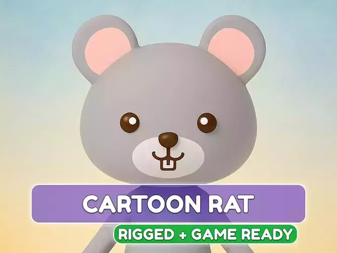 Cartoon Rat character 3d
