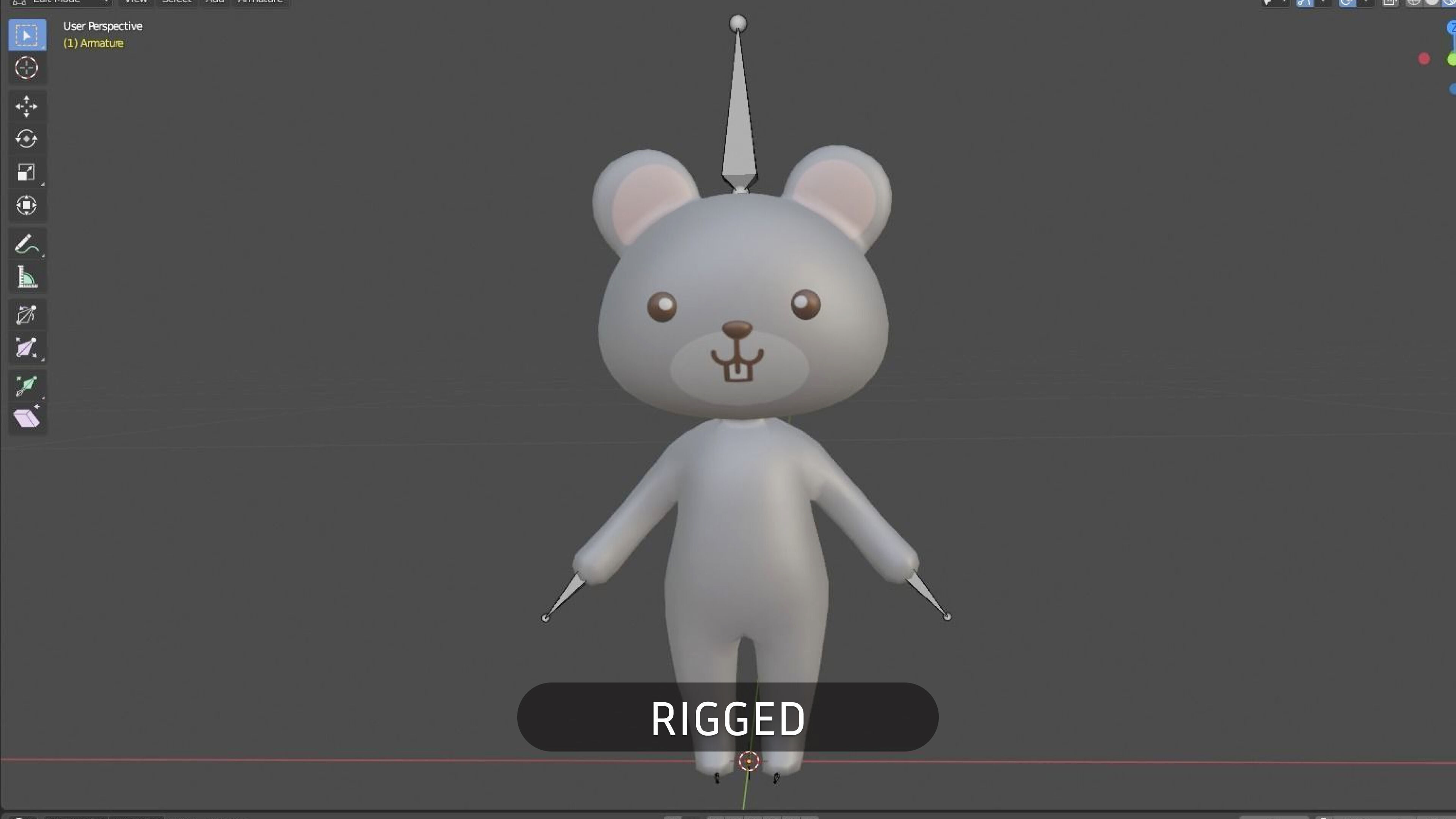 Cartoon Rat character 3d Low-poly 3D model_12