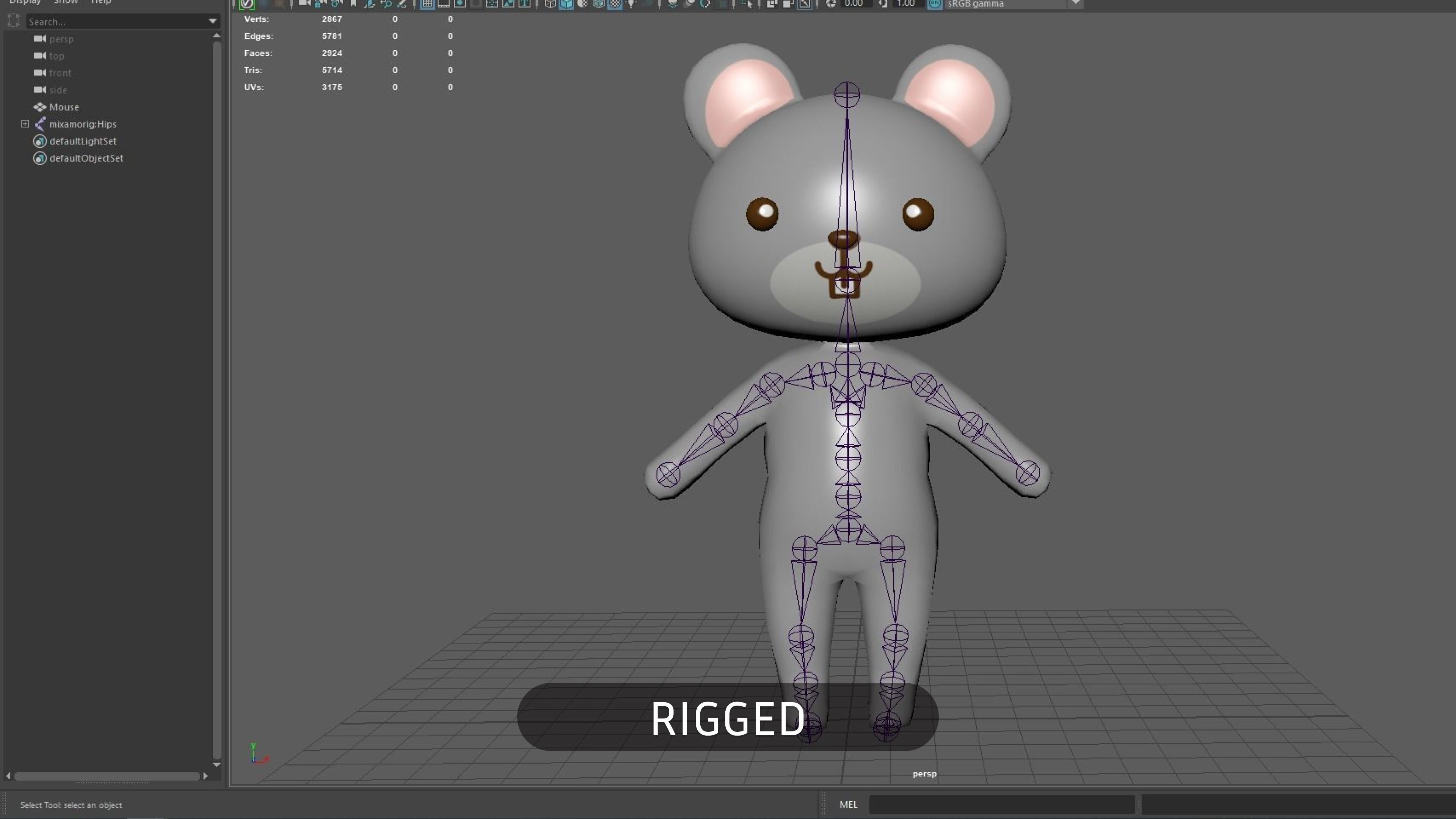 Cartoon Rat character 3d Low-poly 3D model_11