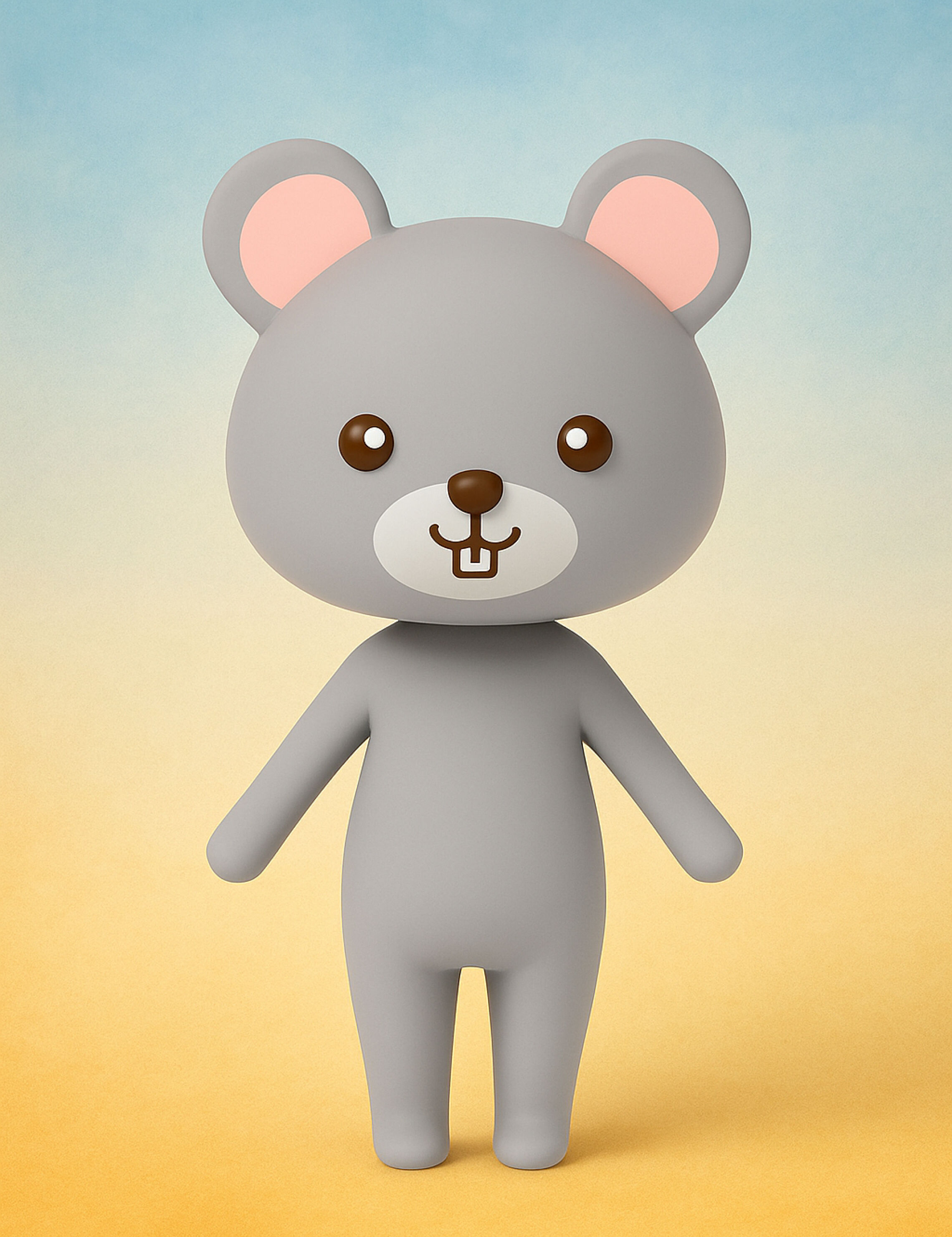Cartoon Rat character 3d Low-poly 3D model_1