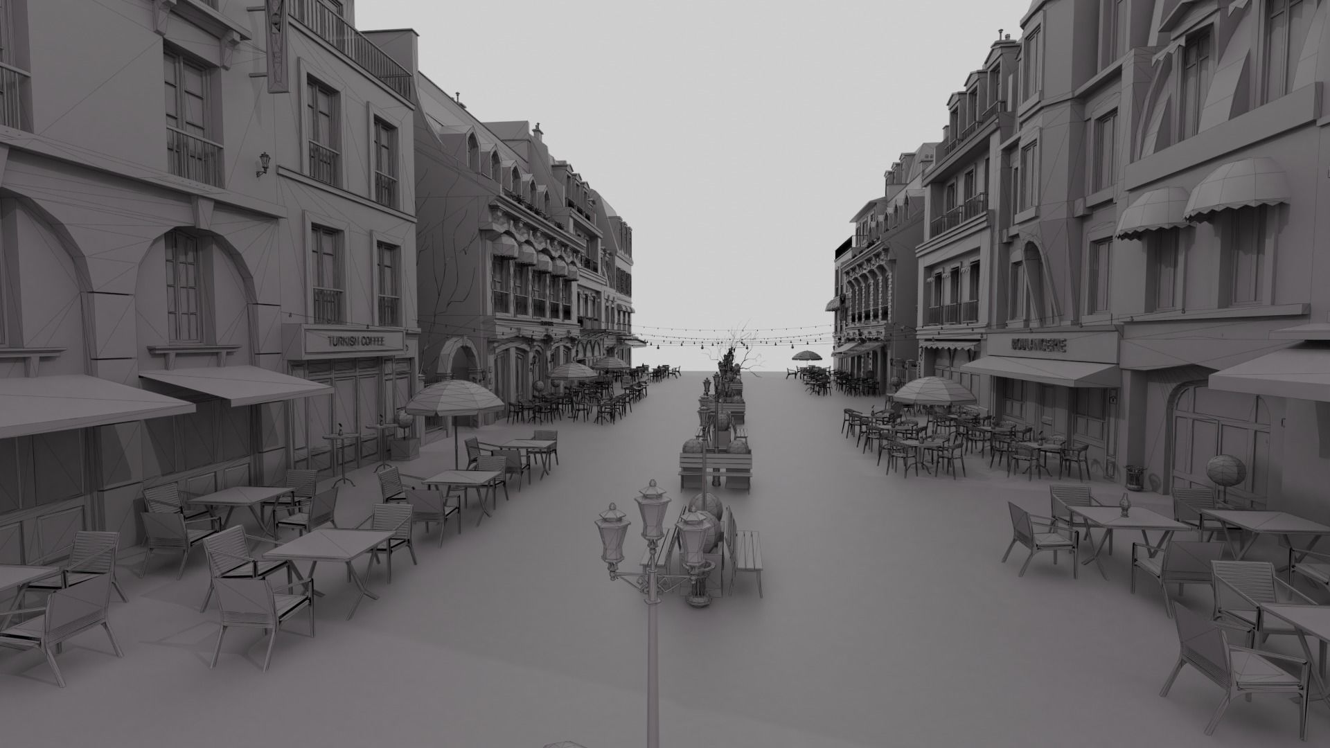 Metaverse Coffee Alley Low-poly 3D model_25