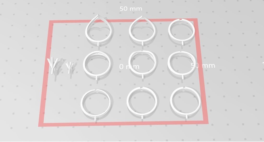 Solitaires 9 bands shape uniqe rings  3D print model_12
