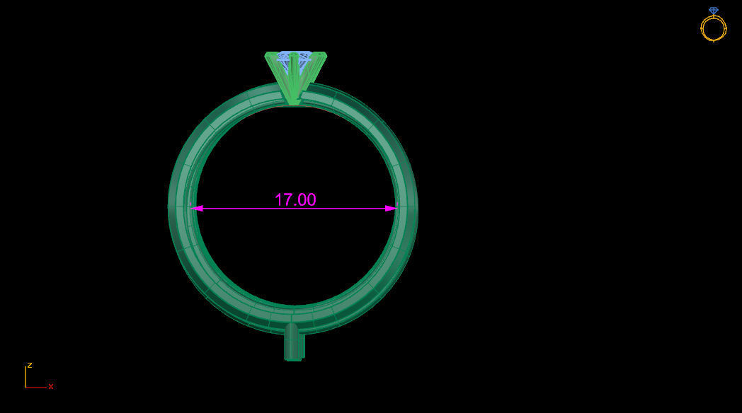 Solitaires 9 bands shape uniqe rings  3D print model_11