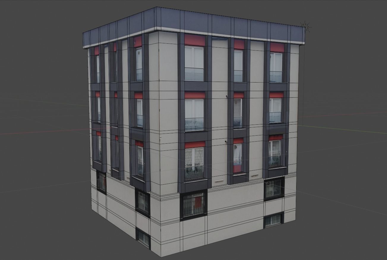 Architectural Building-9 Low-poly 3D model_4