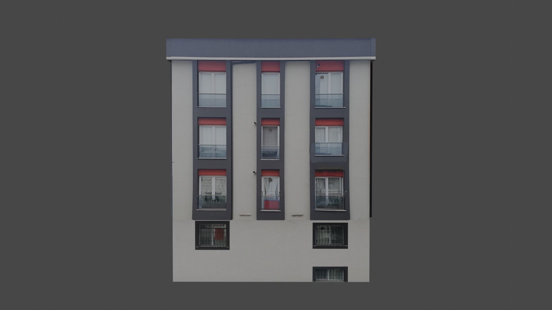 Architectural Building-9 Low-poly 3D model_3