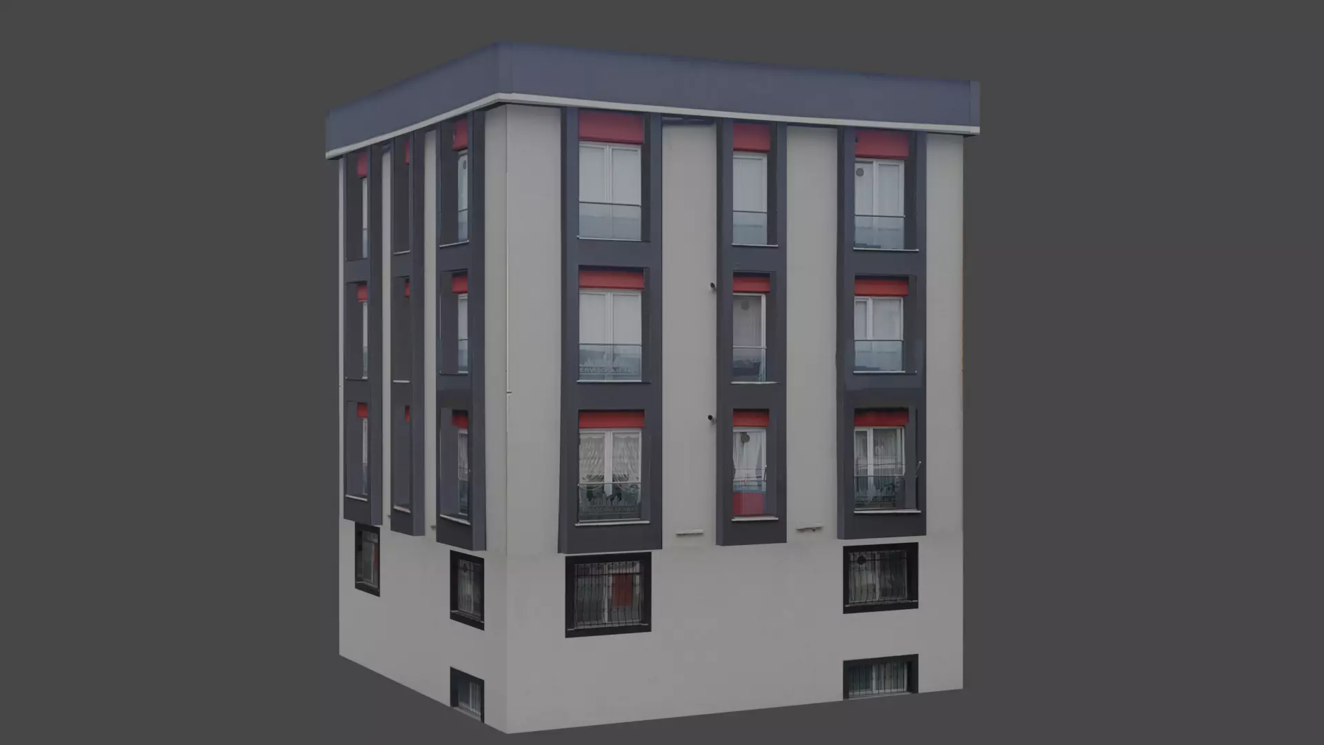 Architectural Building-9 Low-poly 3D model_0
