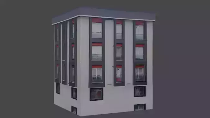 Architectural Building-9 Low-poly 3D model