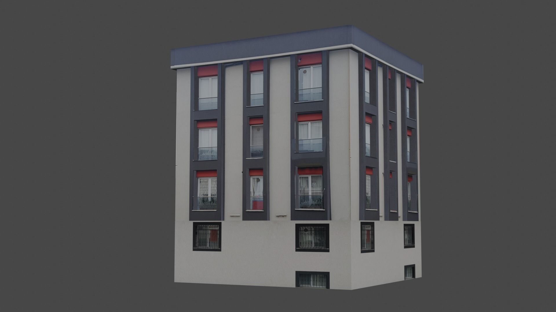 Architectural Building-9 Low-poly 3D model_1