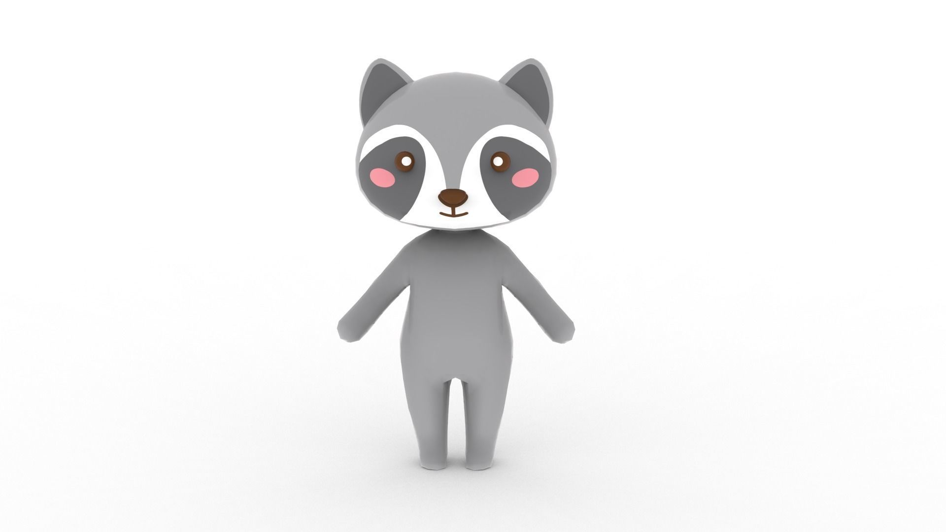 Cartoon Ratel character 3d Low-poly 3D model_6