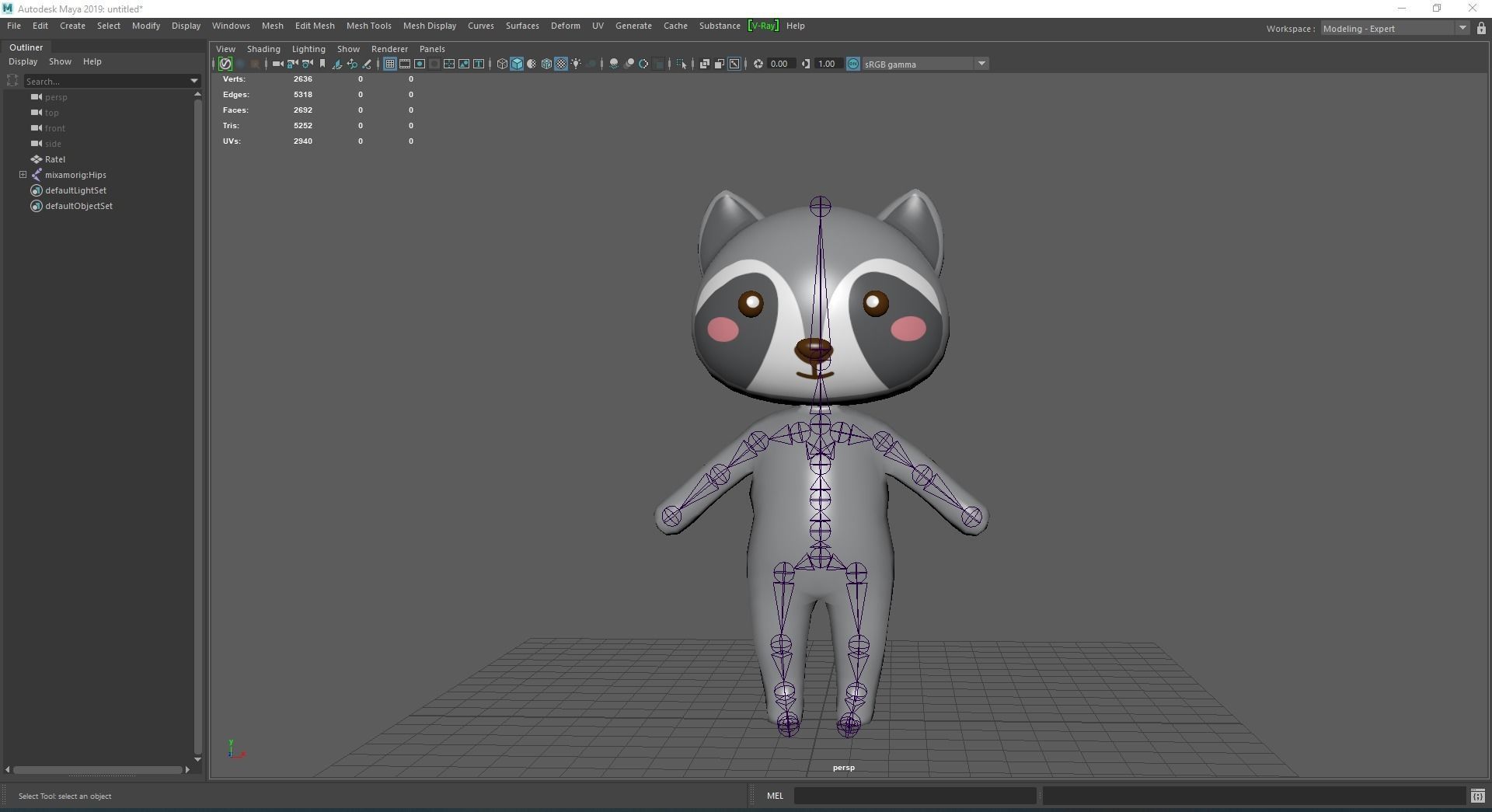 Cartoon Ratel character 3d Low-poly 3D model_11