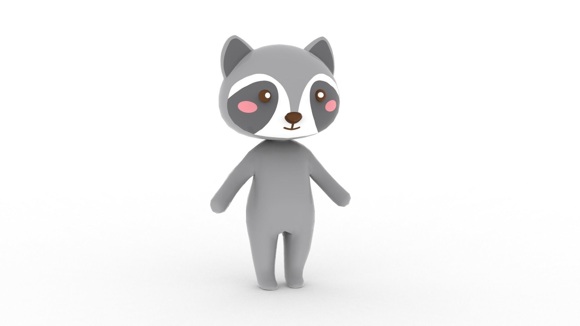 Cartoon Ratel character 3d Low-poly 3D model_5