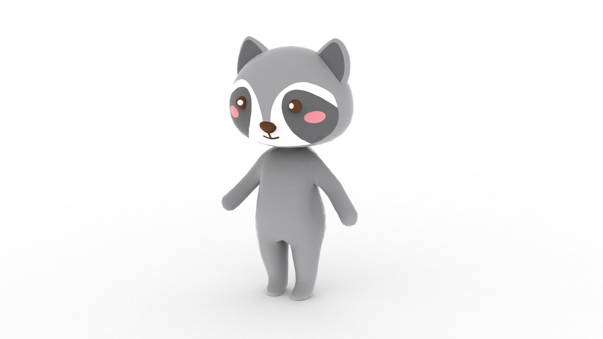 Cartoon Ratel character 3d Low-poly 3D model_7