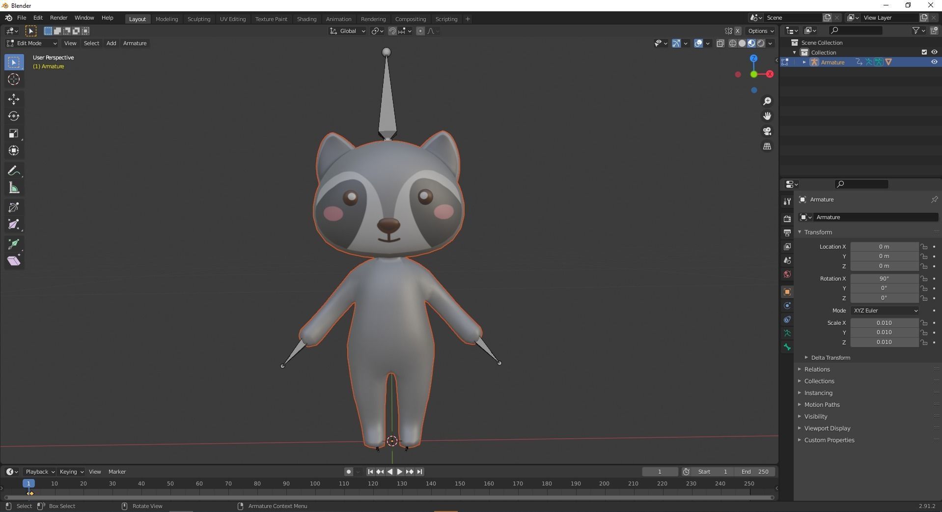 Cartoon Ratel character 3d Low-poly 3D model_13