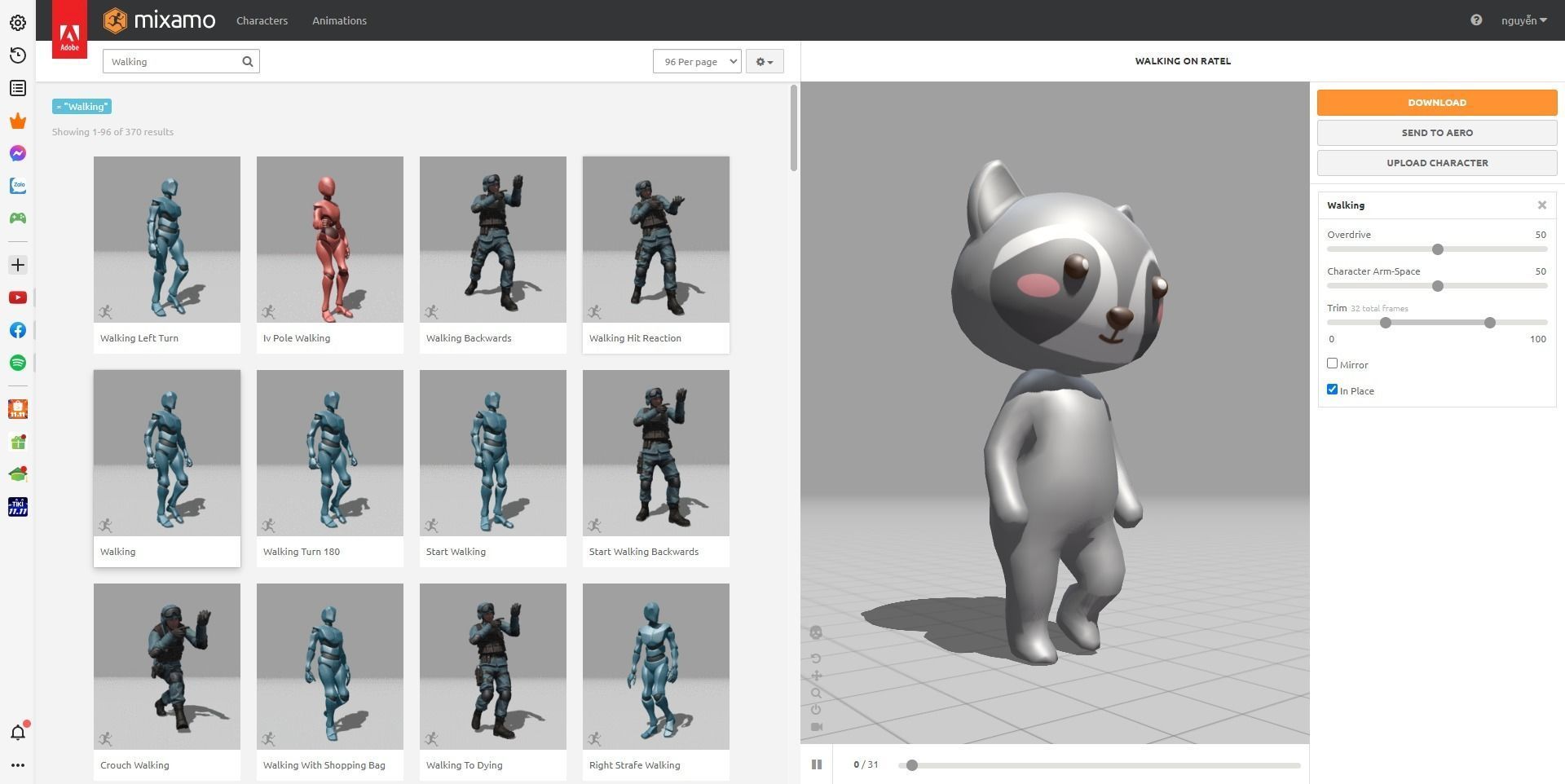 Cartoon Ratel character 3d Low-poly 3D model_3