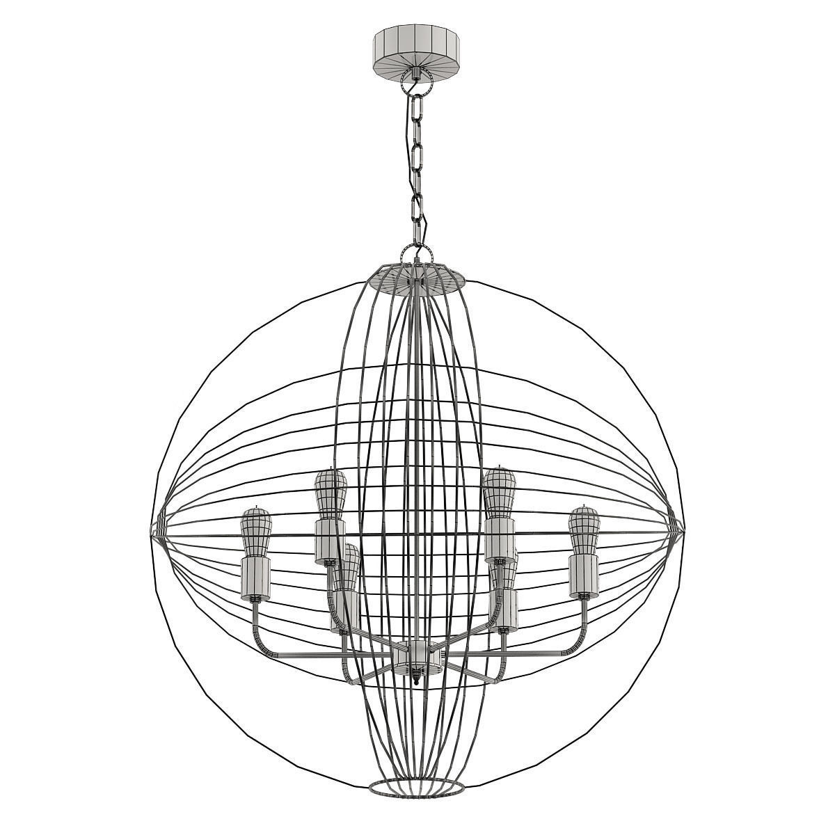 GLASS CICLES CHANDELIER 3D model_1