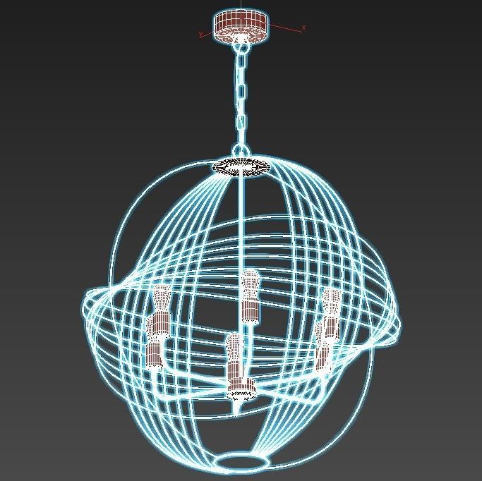 GLASS CICLES CHANDELIER 3D model_3