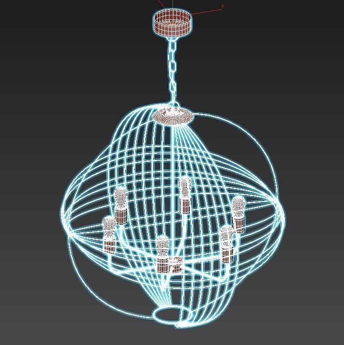 GLASS CICLES CHANDELIER 3D model_2