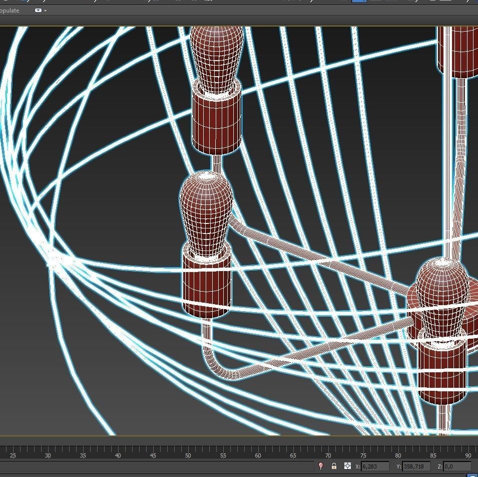 GLASS CICLES CHANDELIER 3D model_4