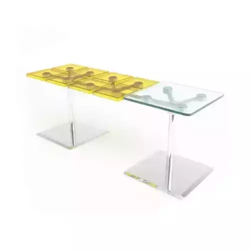 Modern Casamania Metal Glass Tiled Table
