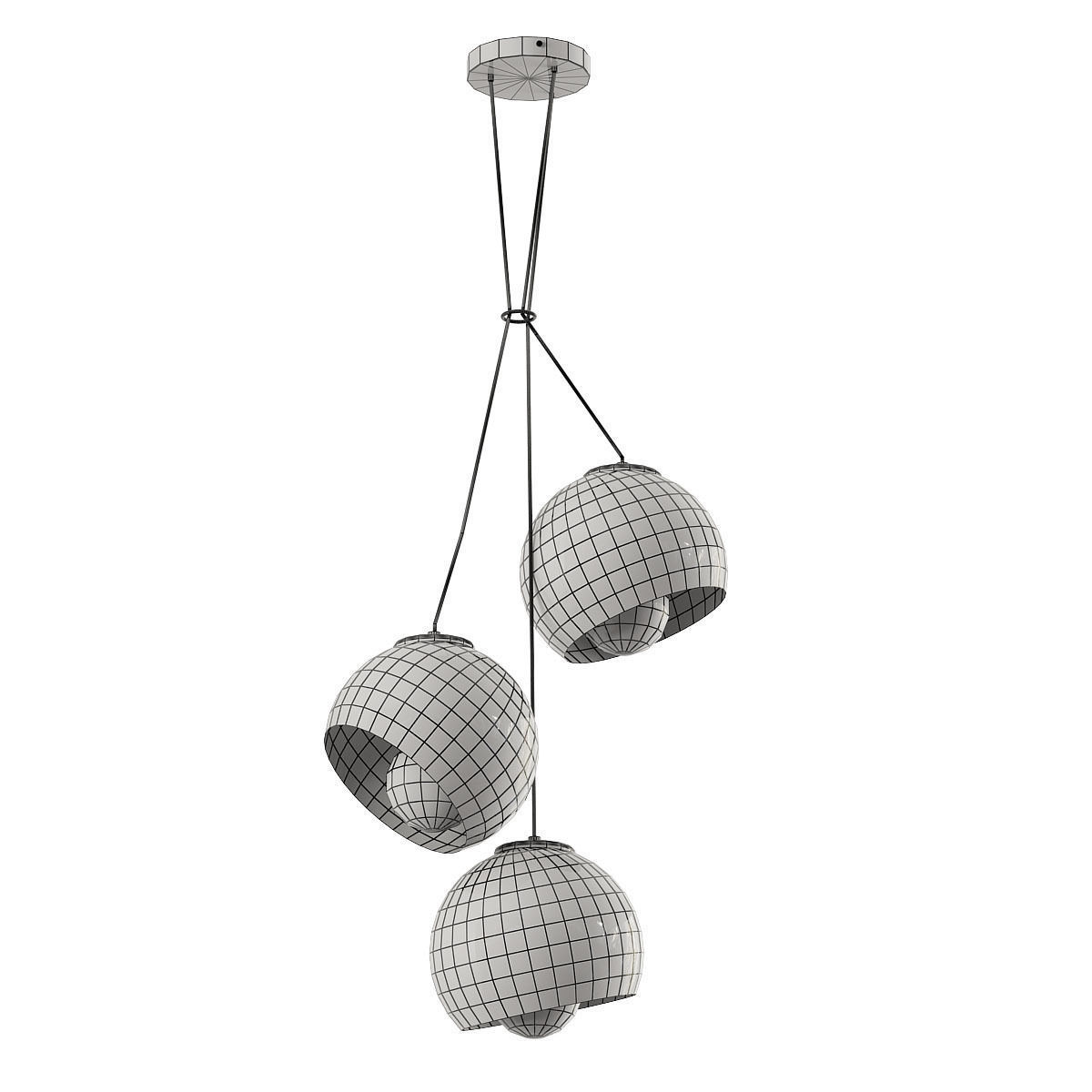 SOFT CERAMIC CLUSTER CHANDELIER 3D model_1