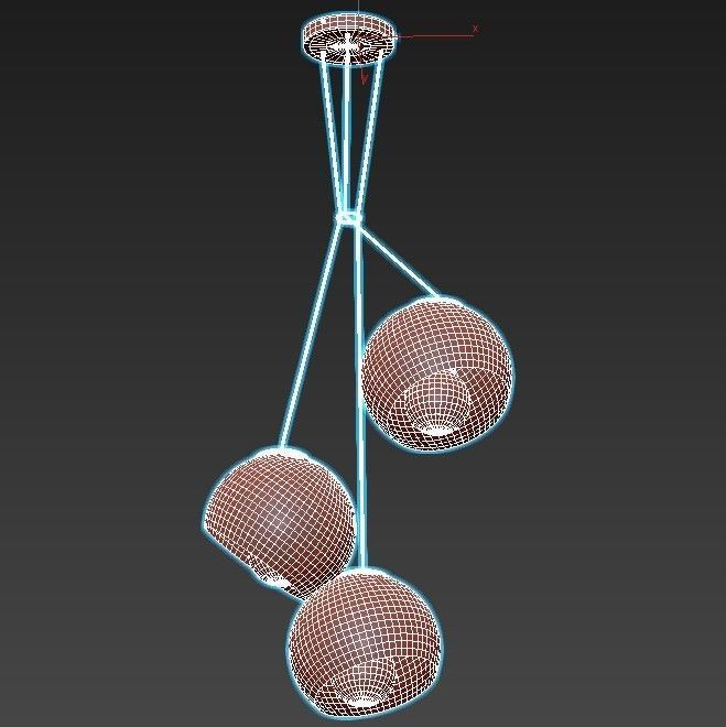 SOFT CERAMIC CLUSTER CHANDELIER 3D model_3