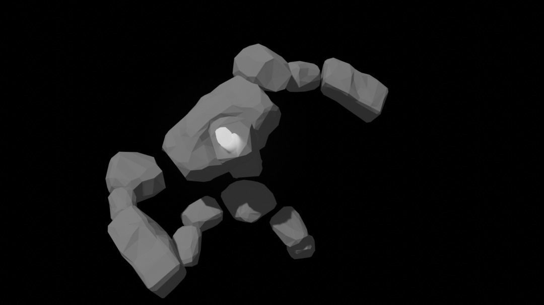 Low poly golem person holding torch Low-poly 3D model_5