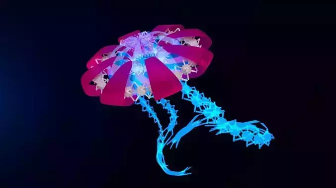 Low Poly Jelly Fish  Free low-poly 3D model