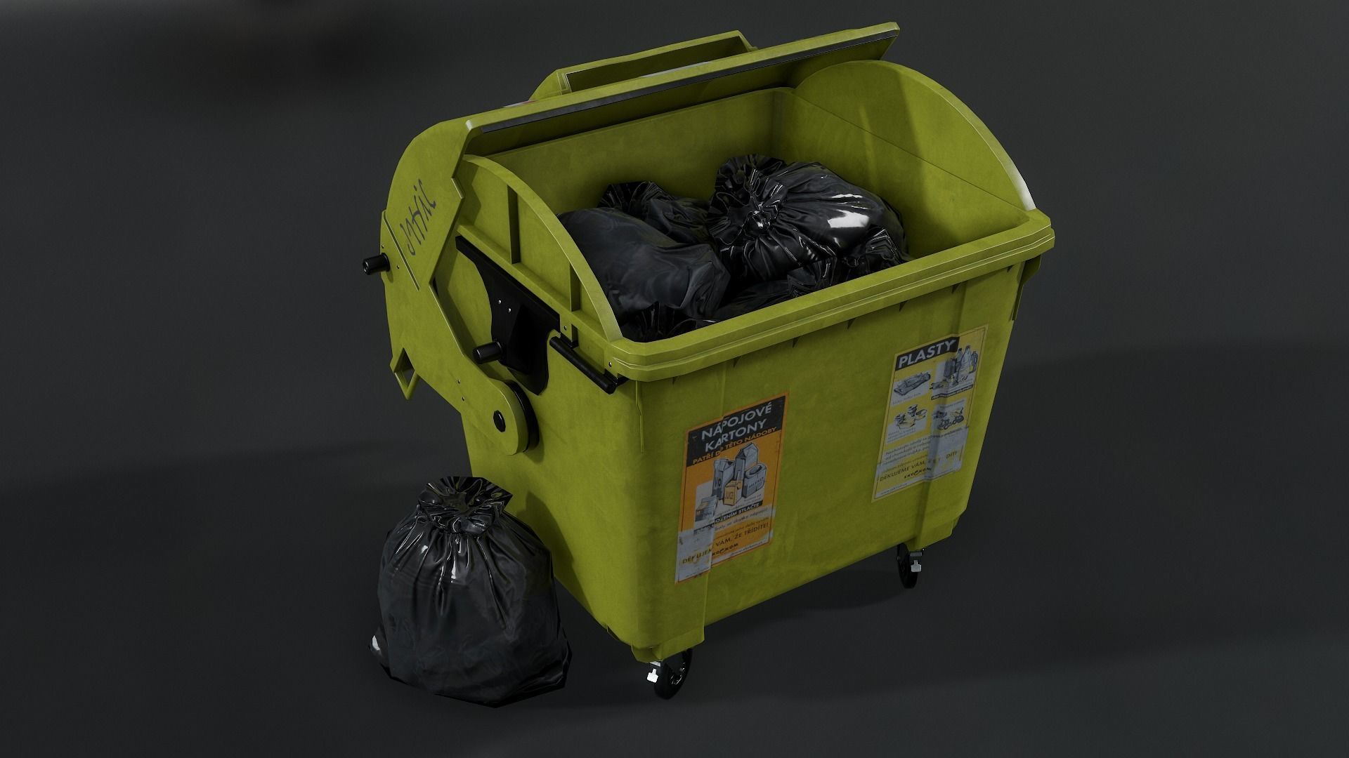 Recycling container B Low-poly 3D model_4