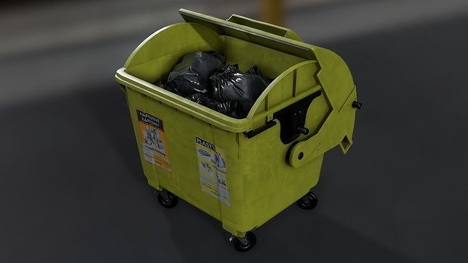 Recycling container B Low-poly 3D model