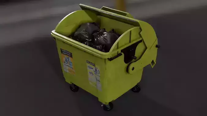 Recycling container B Low-poly 3D model