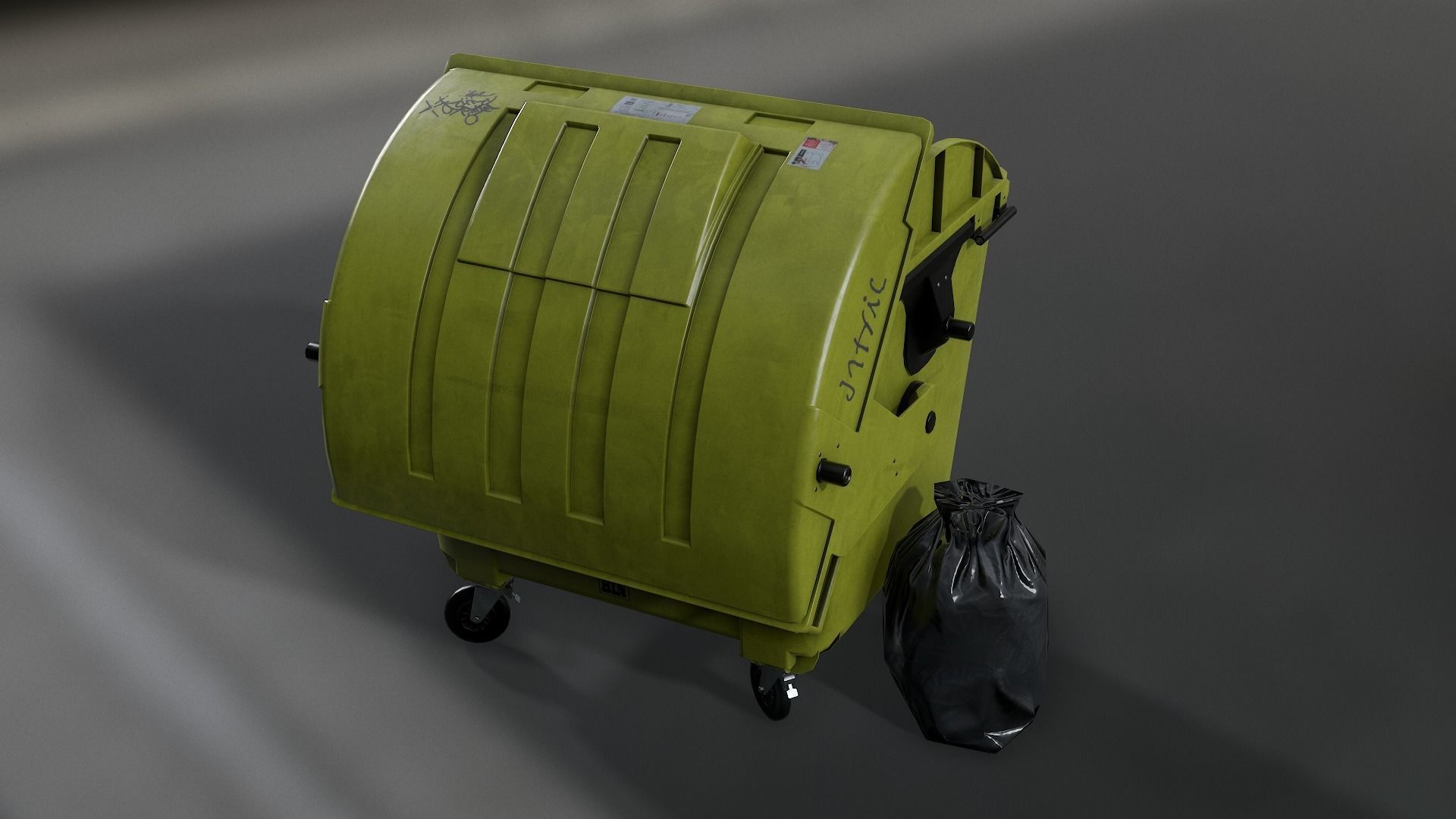 Recycling container B Low-poly 3D model_2