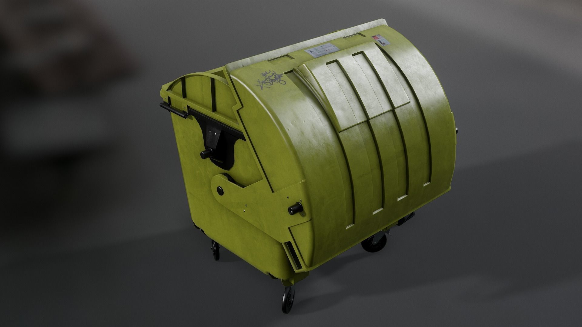 Recycling container B Low-poly 3D model_1