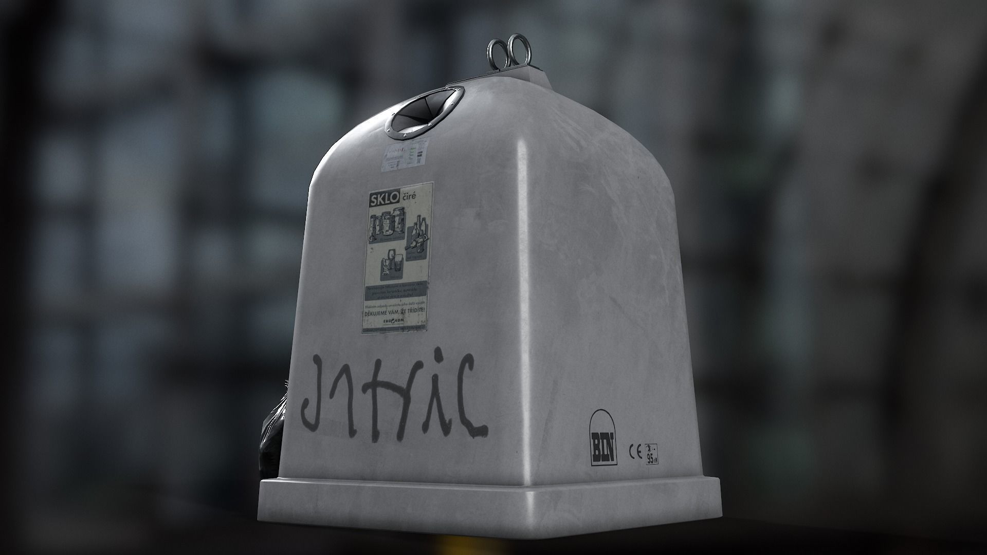 Recycling container C Low-poly 3D model_3