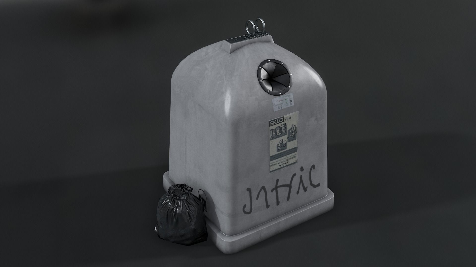 Recycling container C Low-poly 3D model_4