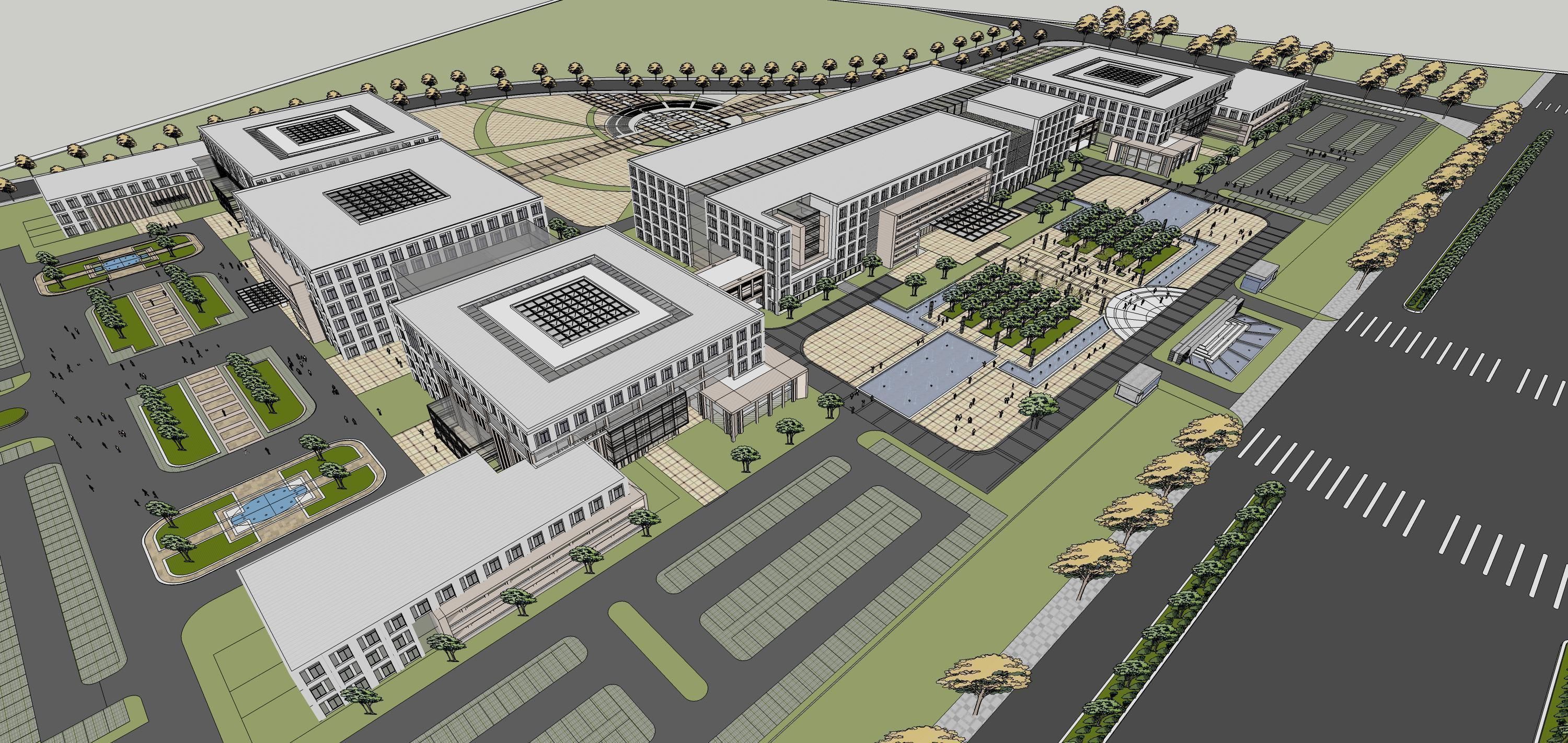 Sketchup Building W1 3D model_6