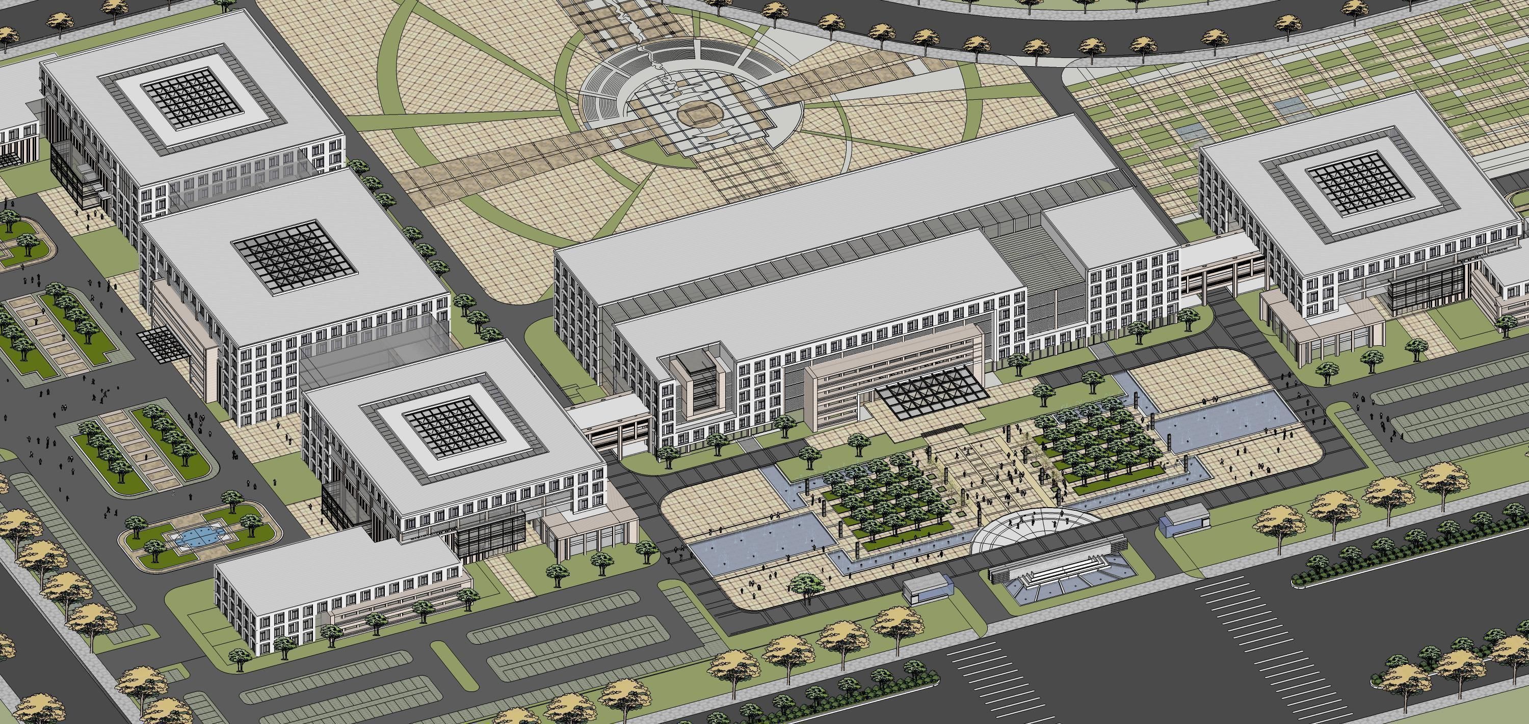 Sketchup Building W1 3D model_9