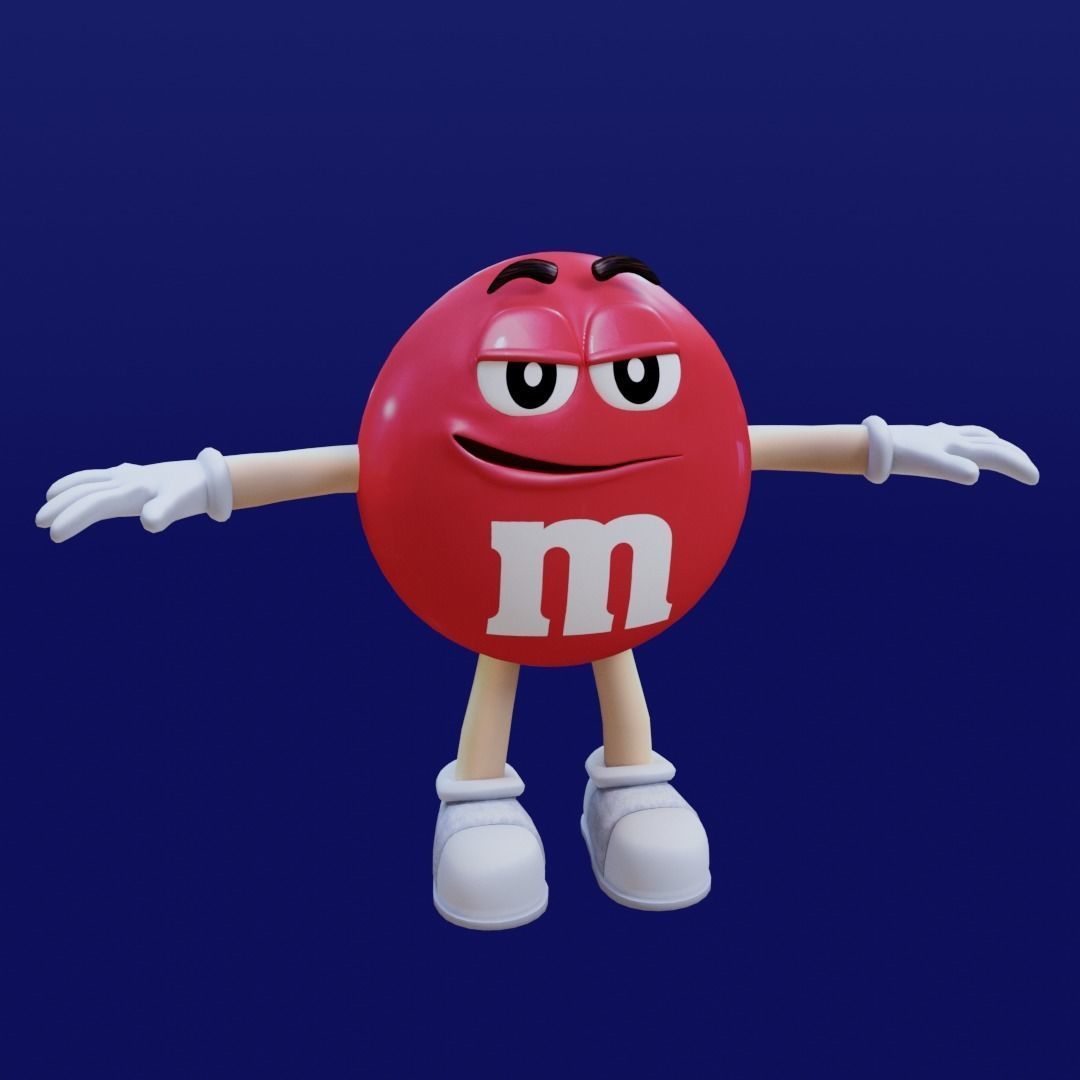 MM RED M and Ms  VR RED Chocolate  Low-poly 3D model_7