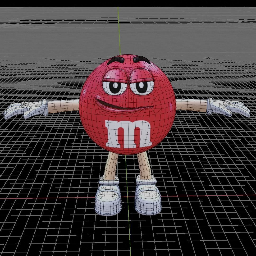 MM RED M and Ms  VR RED Chocolate  Low-poly 3D model_6