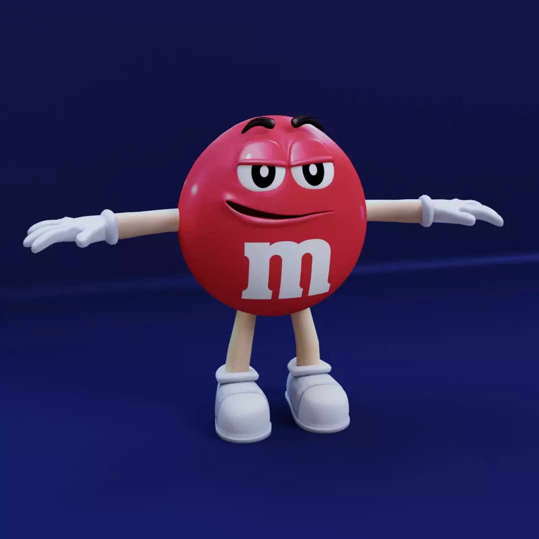 MM RED M and Ms  VR RED Chocolate  Low-poly 3D model_0