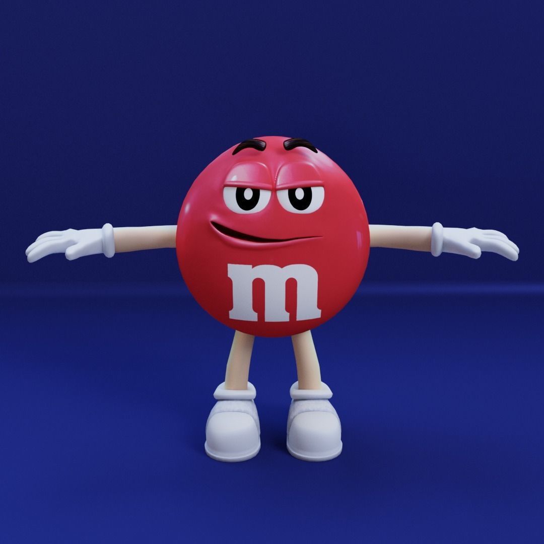 MM RED M and Ms  VR RED Chocolate  Low-poly 3D model_3