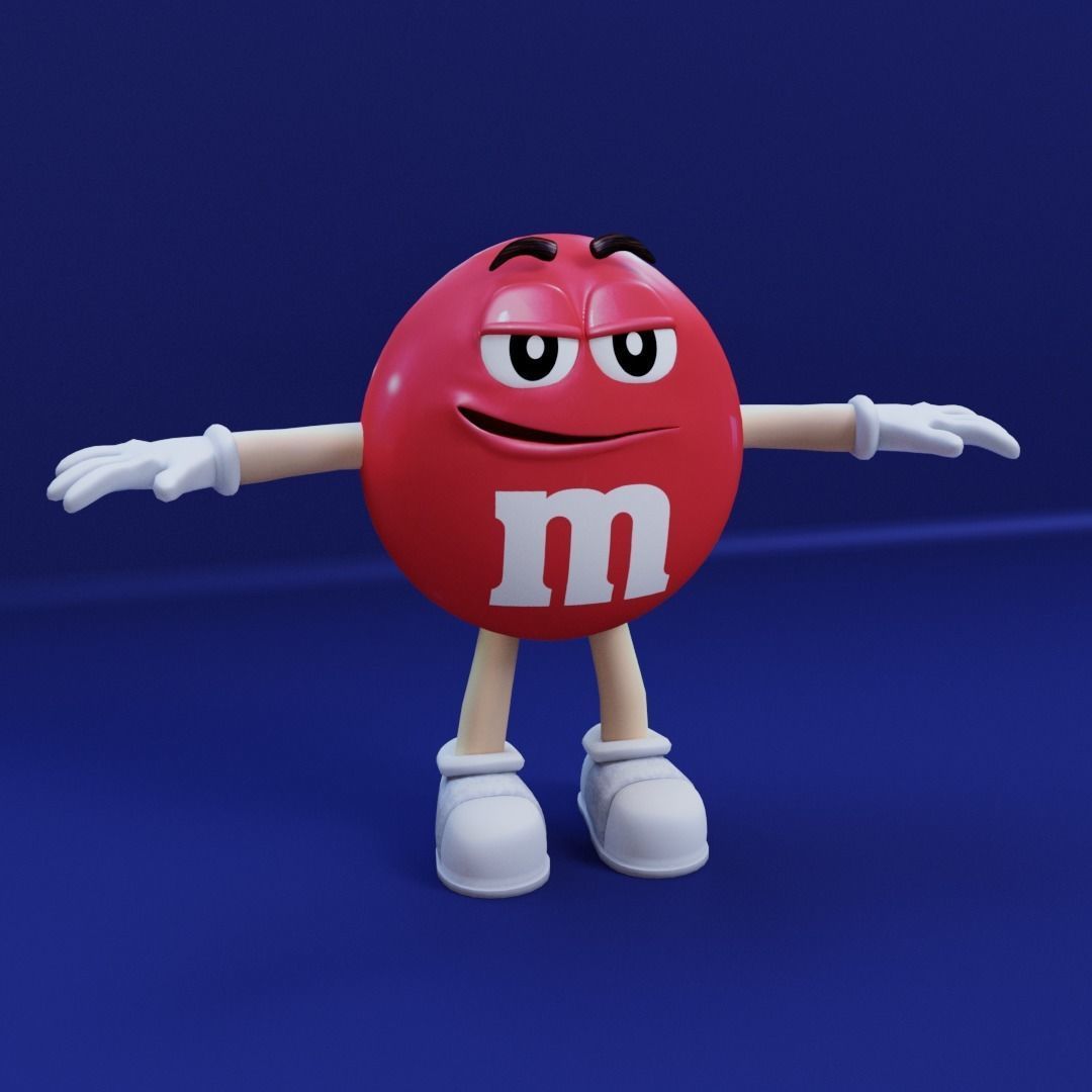 MM RED M and Ms  VR RED Chocolate  Low-poly 3D model_2
