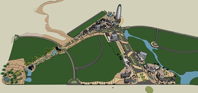 Sketchup Commercial Office Complex W4 3D model 3