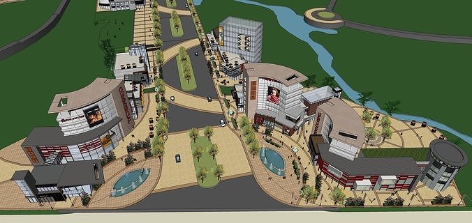 Sketchup Commercial Office Complex W4 3D model 4