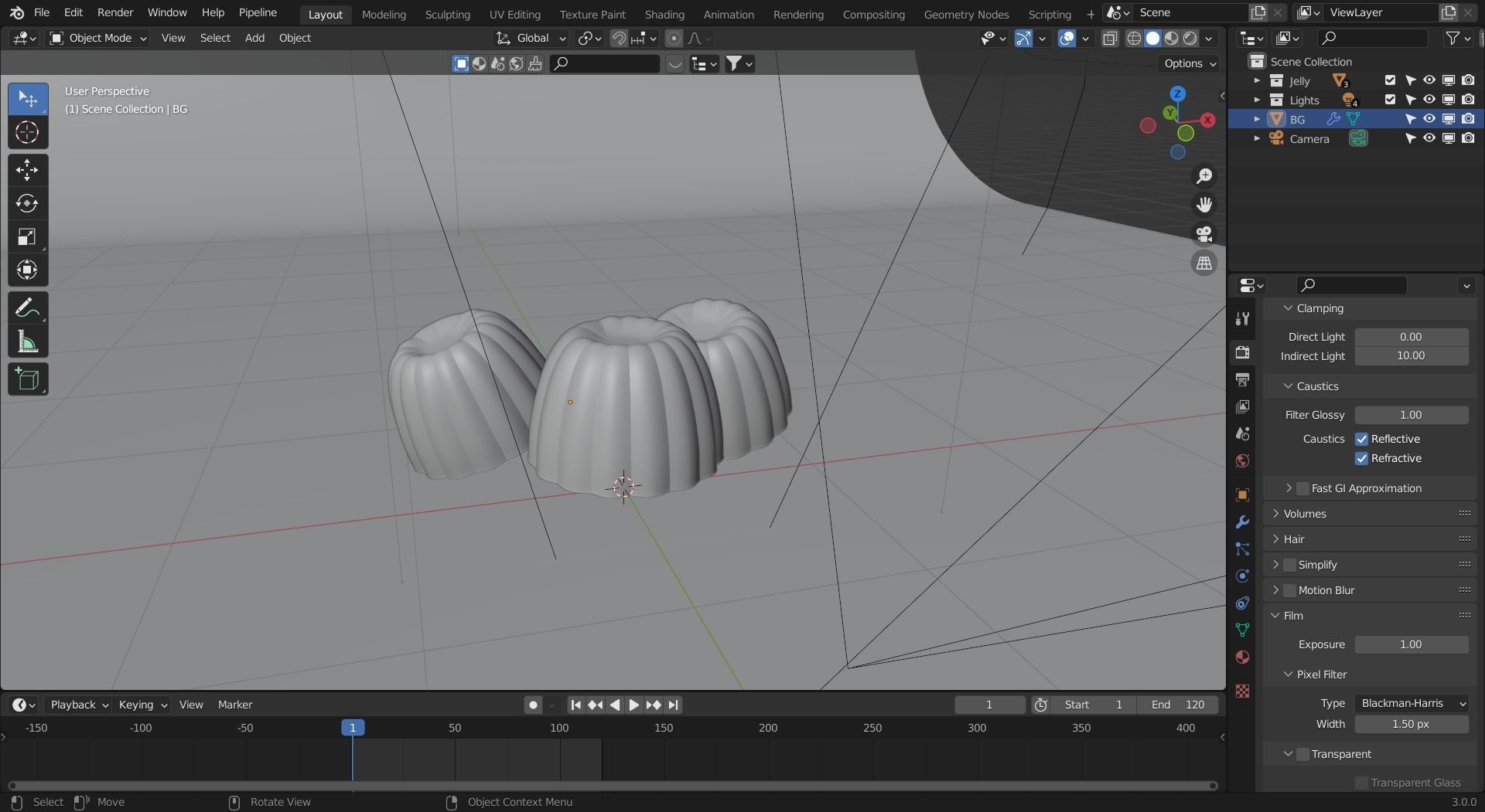 Jelly three desserts 3D model_4
