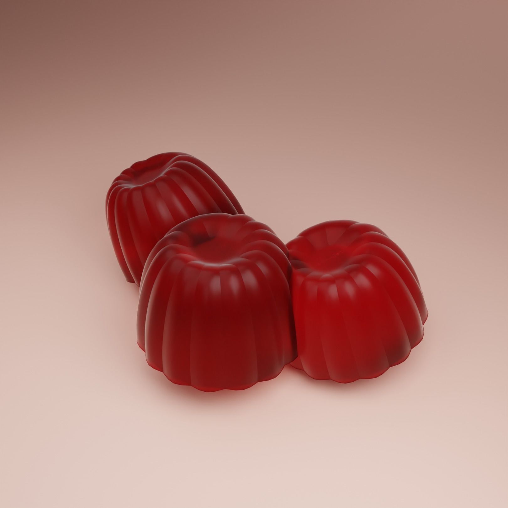 Jelly three desserts 3D model_1