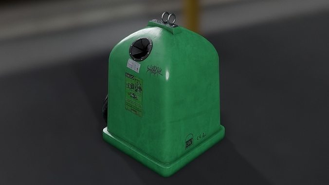 Recycling container D Low-poly 3D model