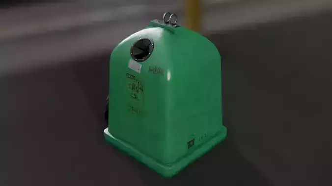 Recycling container D Low-poly 3D model