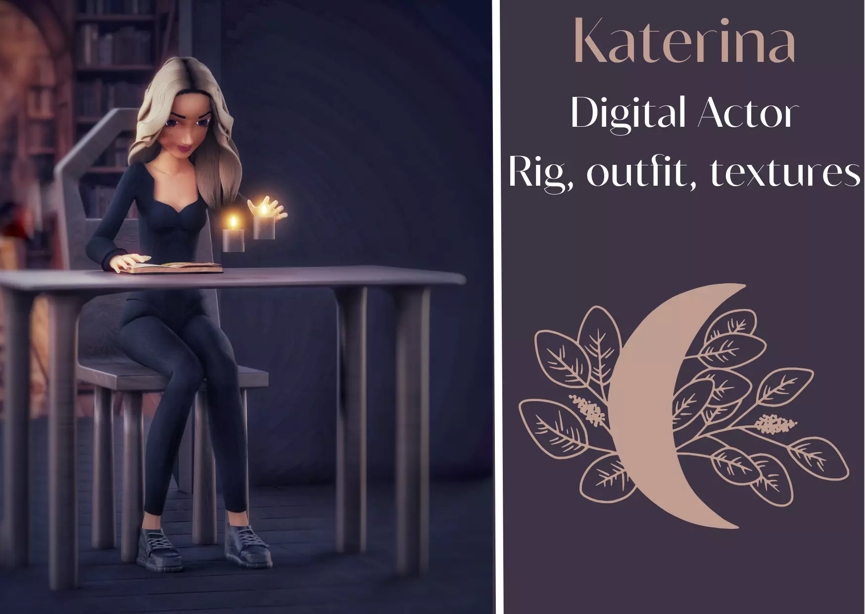 Katerina Stylized Digital Actor 3D model 3D model_0