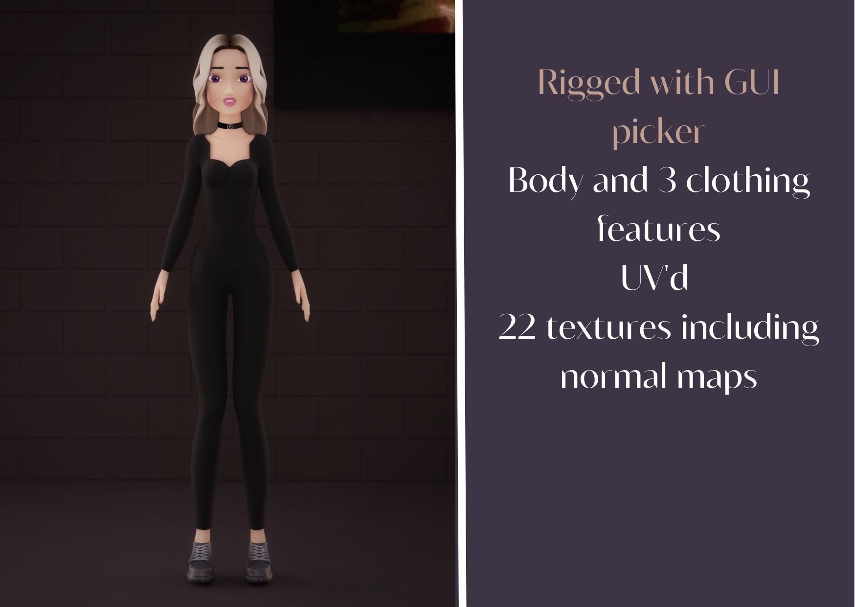 Katerina Stylized Digital Actor 3D model 3D model_1