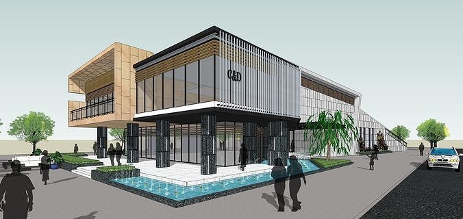 Sketchup Building Z2 3D model 4